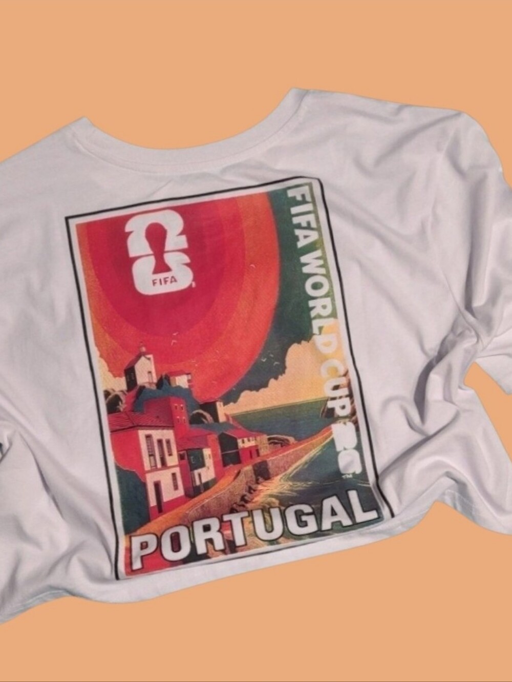 💥 NWT Official FIFA World Cup 2026 Portugal Graphic Crop Top White XL